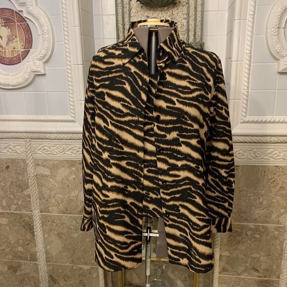 JOAN LESLIE. Sz 16W. Two Piece Set. Long Sleeve Button Up.Blouse / Tank. B65 - Picture 1 of 8